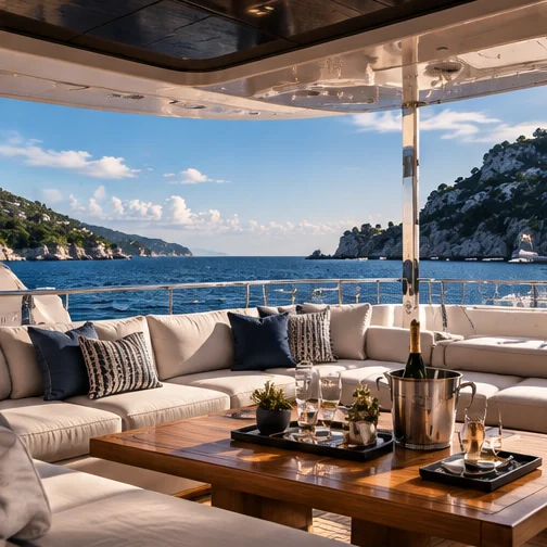 Illustrative yacht editorial photograph: design